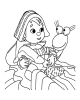 A coloring page of andy pandy